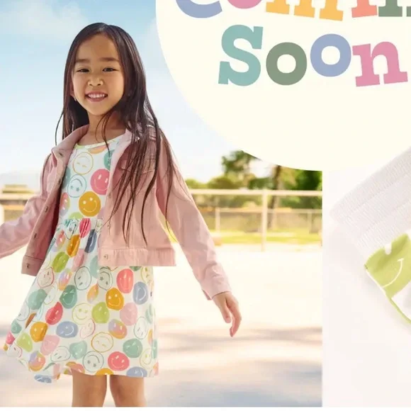 Little Sleepies Multicolor Emojis Smiley Face Flutter Dress NIB size 10 - Picture 6 of 6